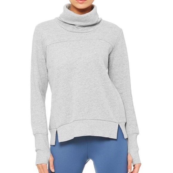 ALO Yoga Tops - Alo- haze long sleeve turtleneck - dove grey - M